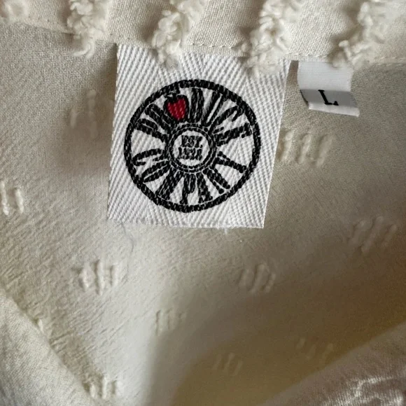 Produce Company Textured Jacket Shacket White Button Down Size Large - Picture 5 of 6